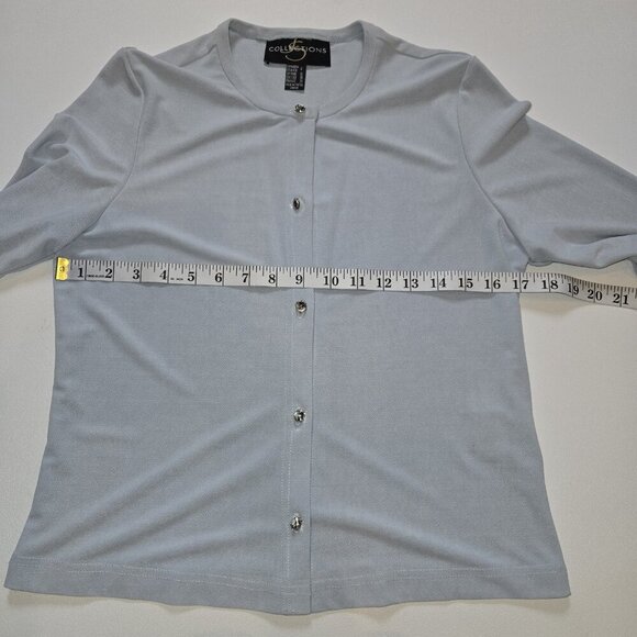 JS COLLECTIONS Size 8 Light Blue Full Length Gown Cardigan Dress Tulle MOTB Max - Picture 12 of 16